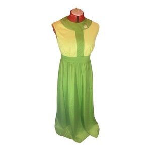 Vintage Vanity Fair Colorblock Nylon Nightgown – Mod Lime & Lemon – Medium – NWT